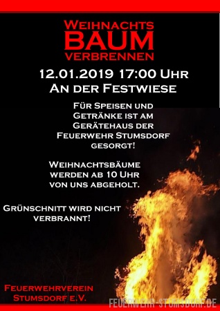 Weihnachstbaumverbrennen plakat 2019